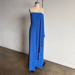 NWOT BCBGMaxAzria Strapless Blue Jumpsuit Sz 4